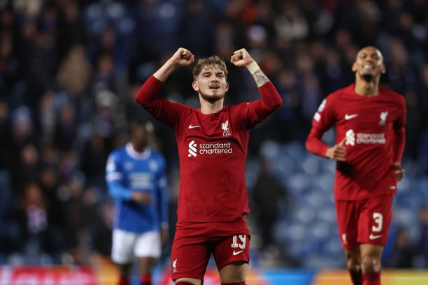 Elliott ấn định chiến thắng 7-1 cho Liverpool (Ảnh: Getty)