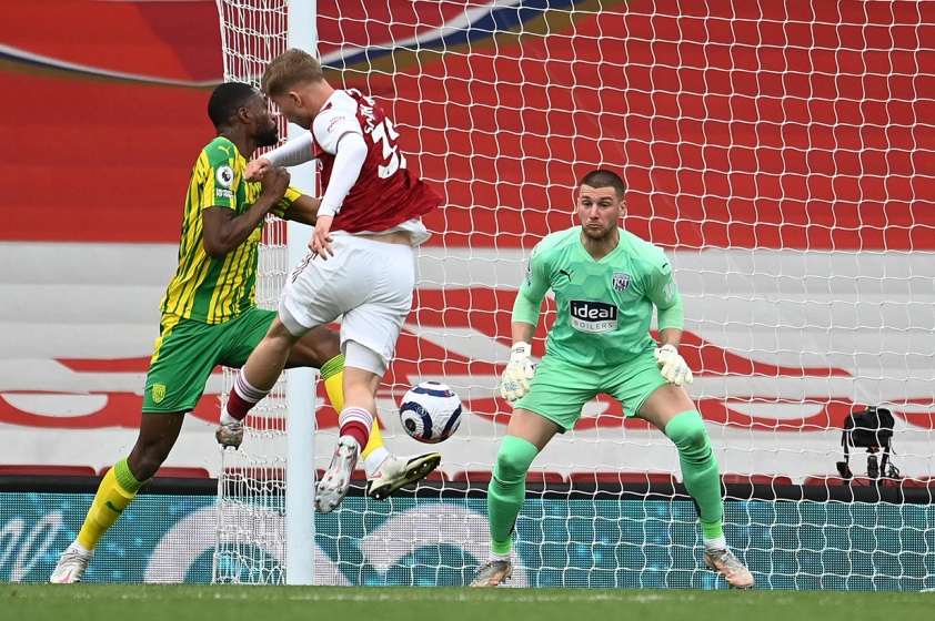 Smith Rowe mở tỷ số trận đấu. Ảnh: Getty