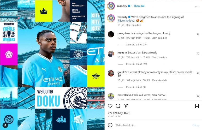 Yếu tố then chốt giúp Man City 'chiếm thế thượng phong' thương vụ Jeremy Doku 318028