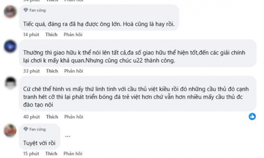 CĐV Việt phản ứng trái chiều sau trận hòa đáng tiếc trước U22 Hàn Quốc-607881
