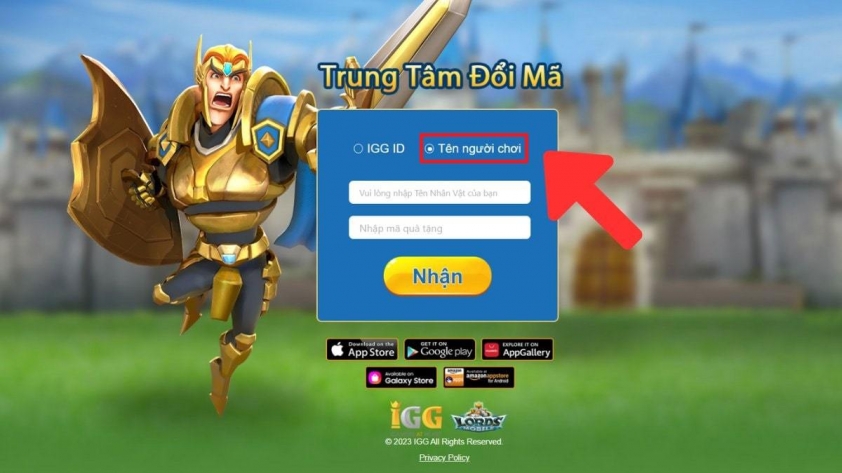 cách nhập code Lords Mobile theo tên game bước 1