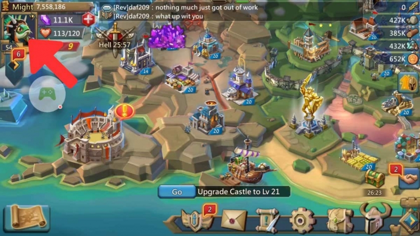 Hướng dẫn đặt tên Lords Mobile bước 1