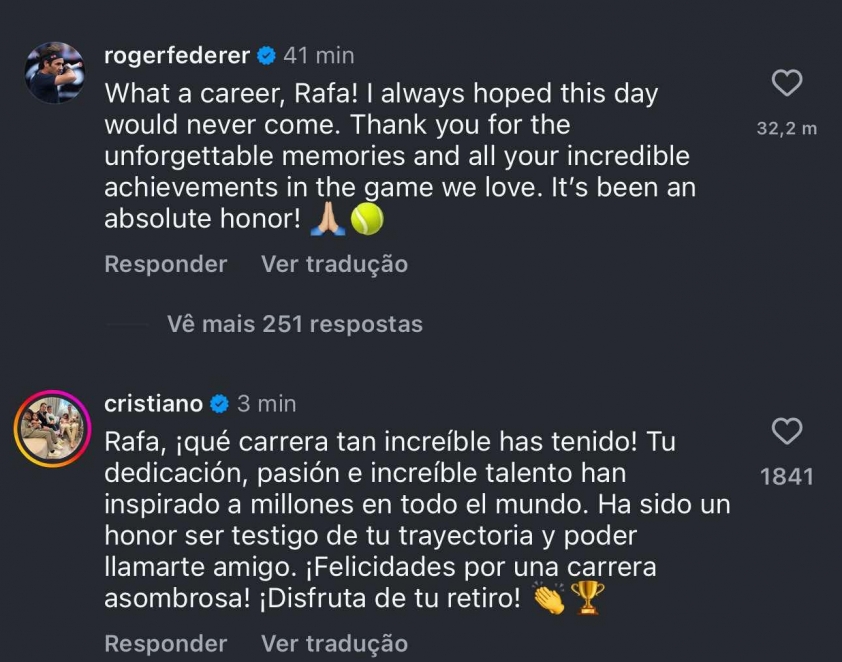 Roger Federer cùng nhiều 'sao số' tiếc nuối trước tin Nadal giải nghệ 540328