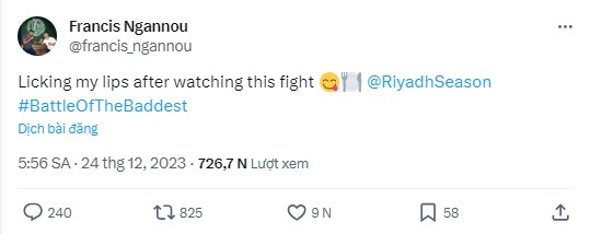 Francis Ngannou đăng trạng thái đầy ẩn ý sau thất bại của Deontay Wilder 378752