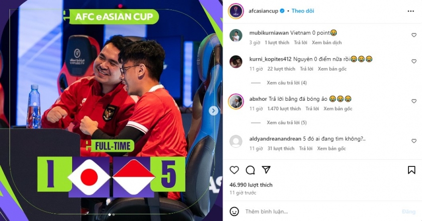 Fan Indonesia hả hê trước thất bại của đội tuyển eFootball Việt Nam ở eAsian Cup 402328
