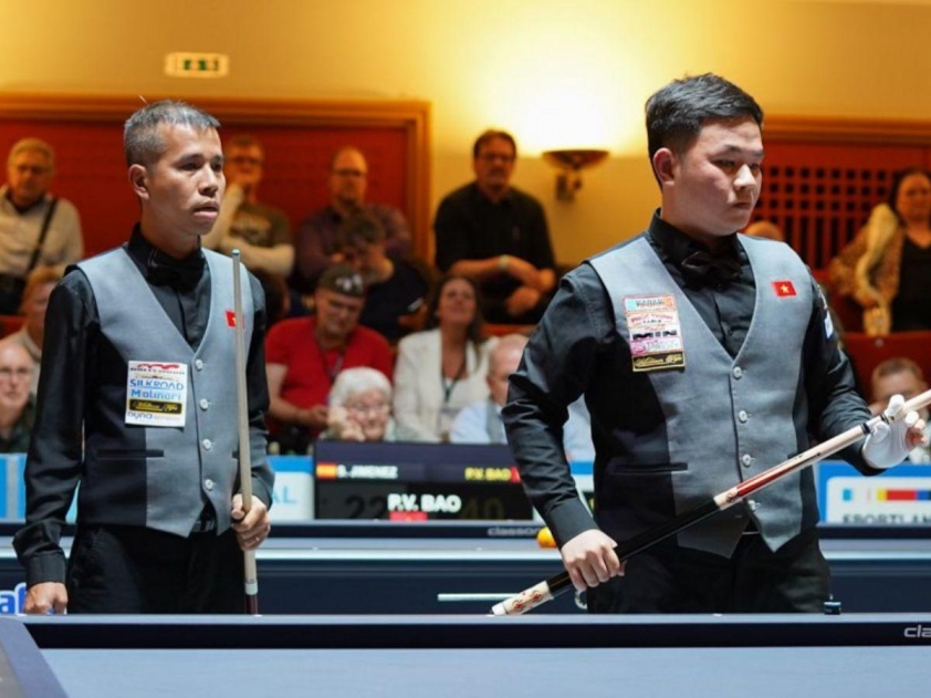 Quyết Chiến-Phương Vinh ra quân 'mãn nhãn' giải carom 3 băng đồng đội thế giới-604531