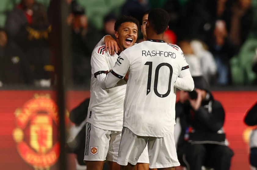 Rashford và Sancho thi nhau nâng tỷ số cho Quỷ đỏ . Ảnh GETTY