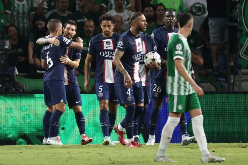 Messi gỡ hòa cho PSG ở cuối hiệp 1. Ảnh: GETTY