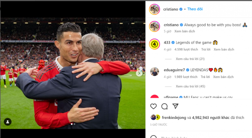 Ronaldo có nghĩa cử cao đẹp, sáng mãi đạo lý 'uống nước nhớ nguồn' 204319