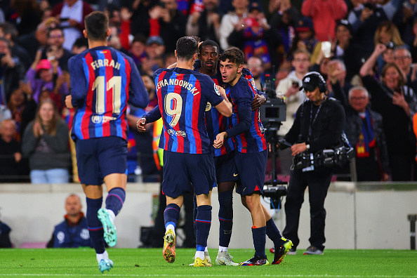 Dembele mở tỷ số sau một pha sô-lô đẹp mắt. Ảnh: GETTY