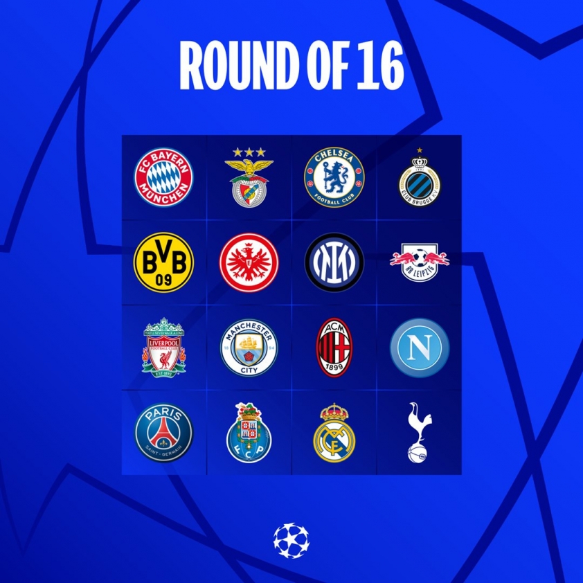 Những đội có vé vào vòng 1/8 Champions League 2022/23. Ảnh: UEFA Champions League.