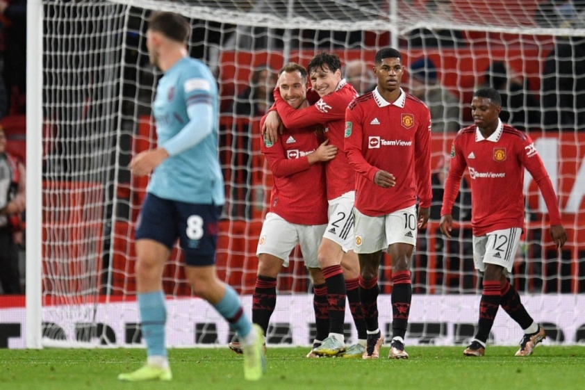 Eriksen mở tỉ số trận đấu. Ảnh: GETTY