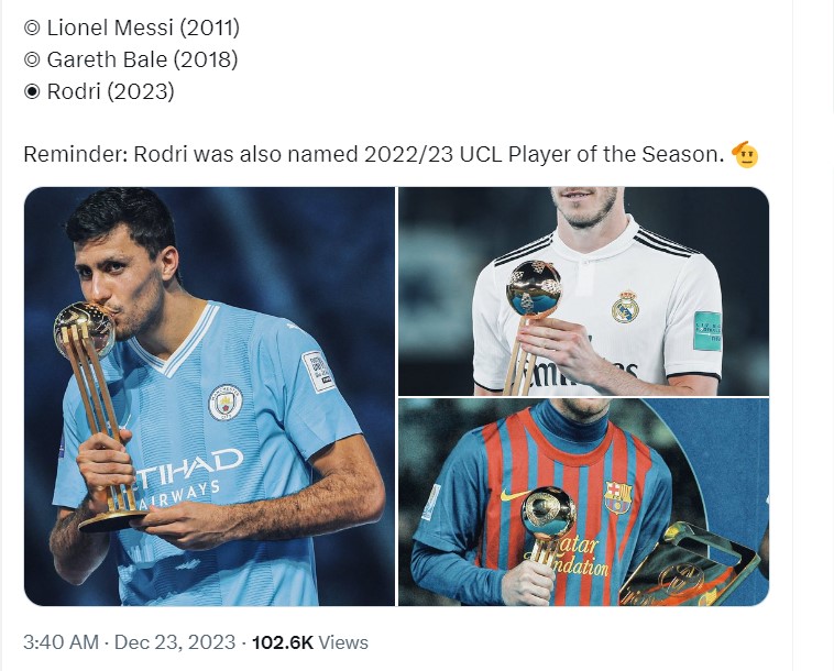 Lộ diện cầu thủ cân bằng chiến tích của Messi và Bale 378042