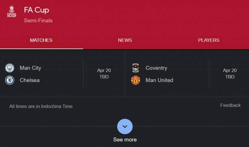 CHÍNH THỨC: Xác định 2 cặp đấu bán kết FA Cup 2023/24 423761