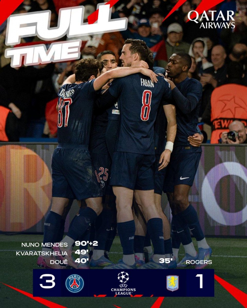 Kvaratskhelia rực sáng, PSG ngược dòng nghẹt thở trước Aston Villa 617843