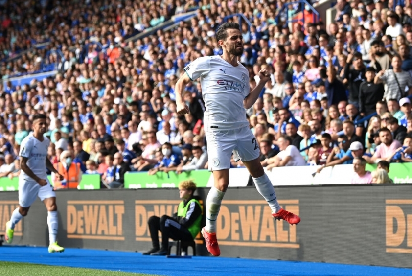 Man City vất vả giành 3 điểm tại King Power. Ảnh: Getty