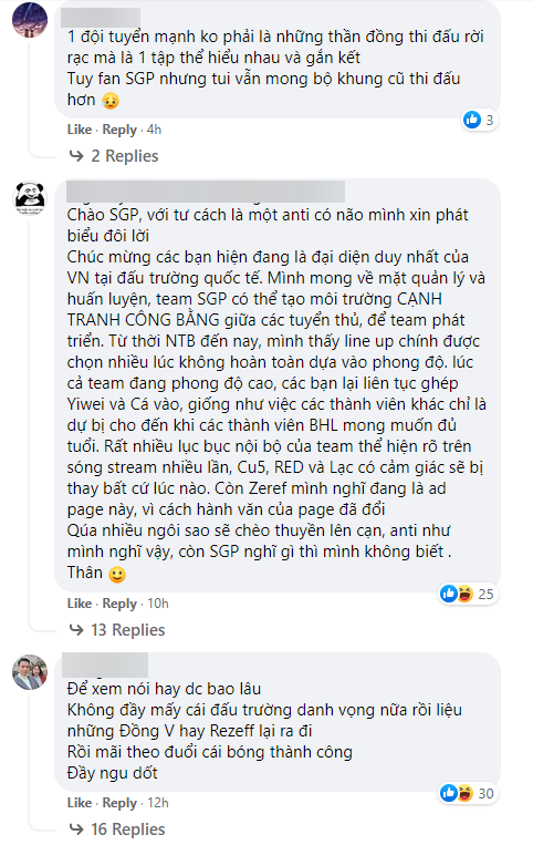 Fan không hài lòng với những thay đổi về đội hình của SGP