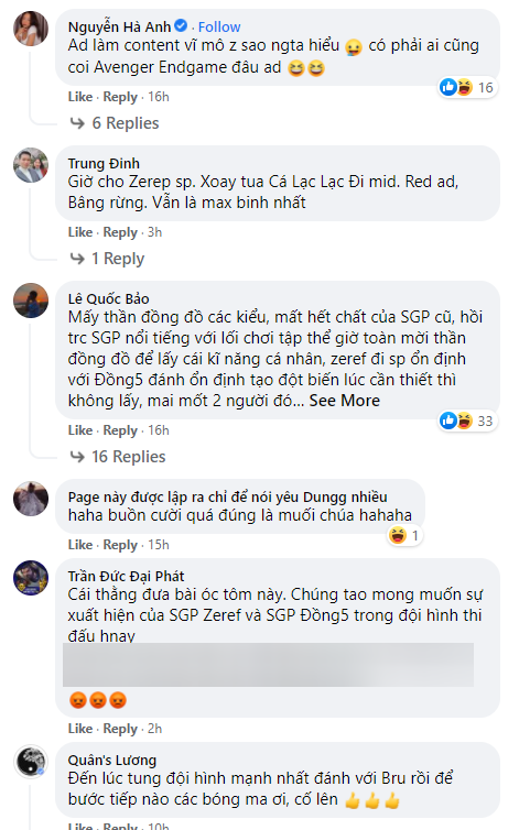 fan không hài lòng về đội hình của SGP
