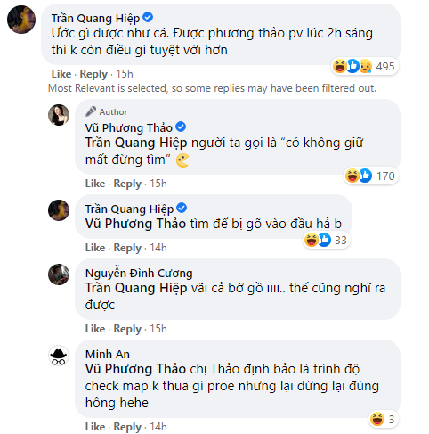 Đoạn chat giữa MC Phương Thảo và ProE