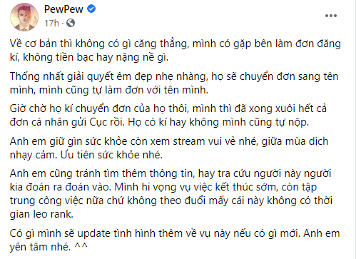 PewPew cập nhật diễn biến mới nhất trong vụ tranh chấp bản quyền thương hiệu - Ảnh 1