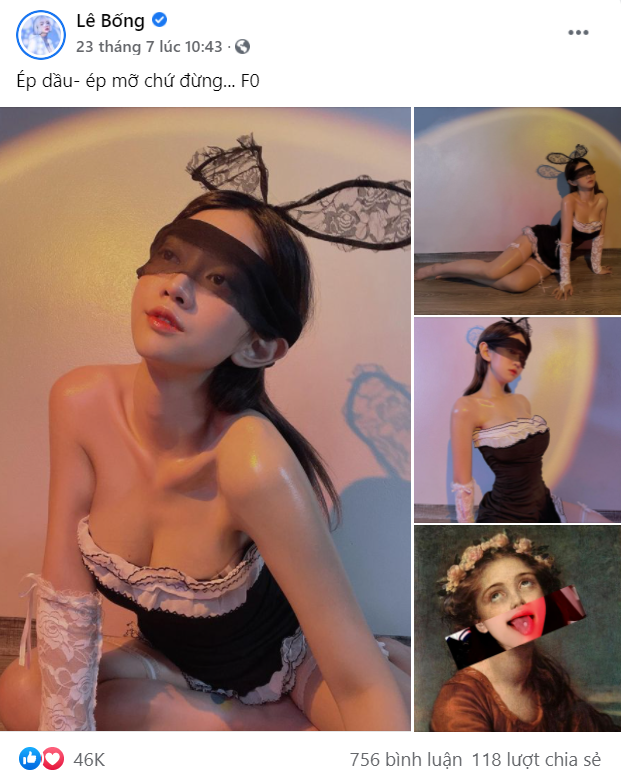 Tiktoker Lê Bống tung ra bộ ảnh cosplay thỏ đen mới