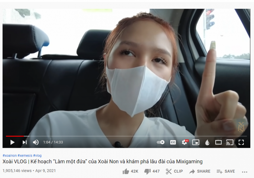 Những video của Xoài Non thu hút được hàng triệu lượt xem