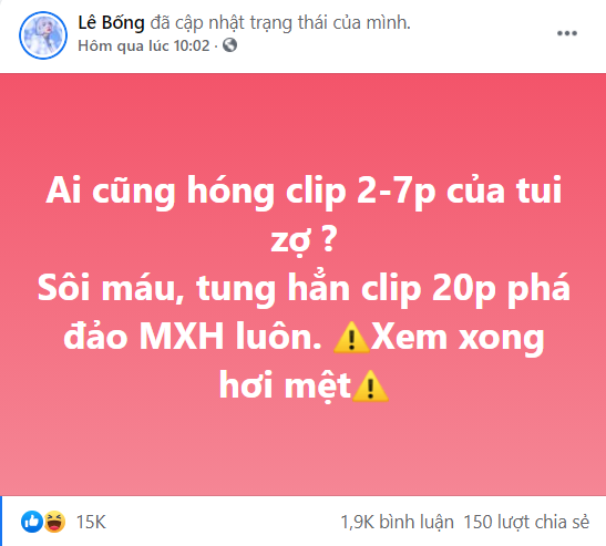 Bị đồn lộ clip 7 phút, Lê Bống phủ định thẳng thừng: 'Vòng 3 của mình không bé như thế' - Ảnh 2