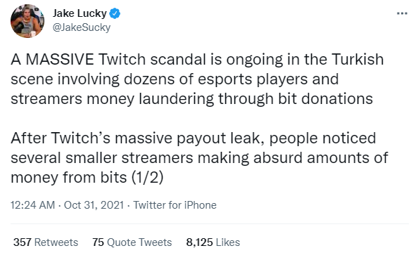 Bài viết hé lộ scandal chấn động trên nền tảng Twitch