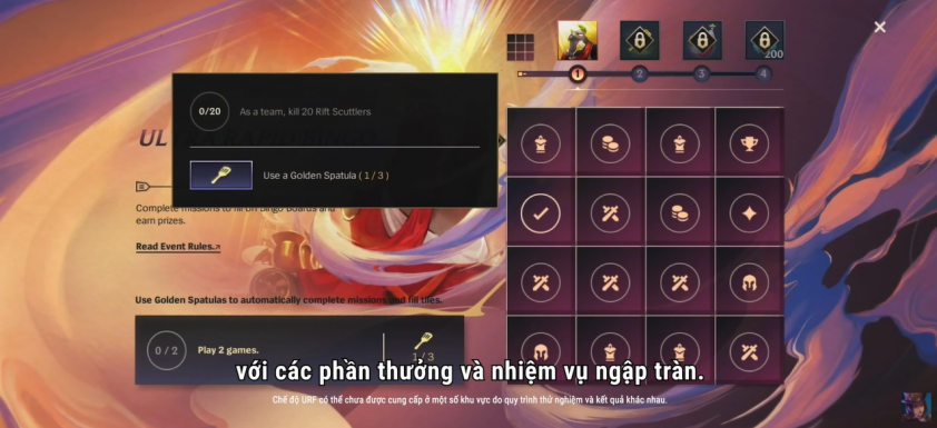 Sự kiện Bingo siêu tốc đi kèm với chế độ URF