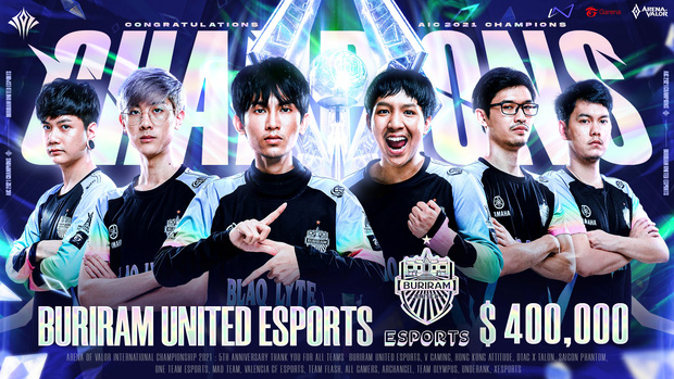Buriram United Esports lên ngôi vô địch AIC 2021 Liên Quân Mobile 4