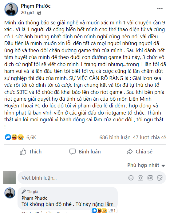 Thông báo của Minas