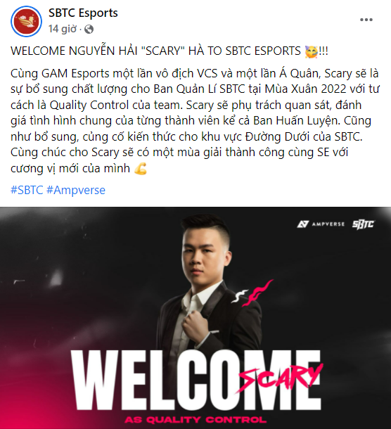 Thông báo từ SBTC Esports