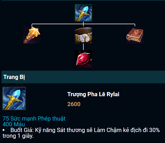 Thông số trang bị Trượng Pha Lê Rylai