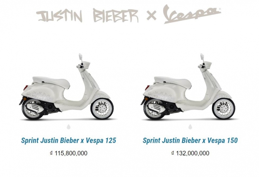 Vespa Sprint Justin Bieber 'lên kệ' tại Việt Nam, giá bán cao nhất 132 triệu đồng 160076