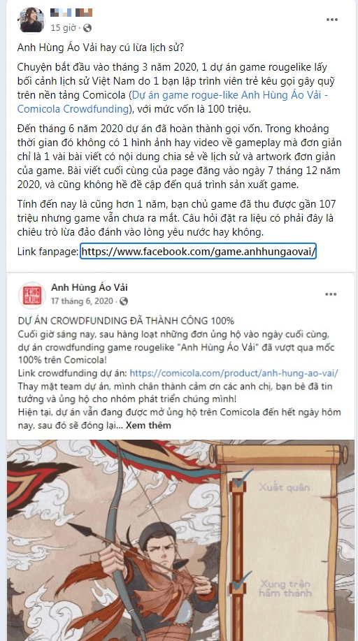 Game bị bóc phốt trên mạng xã hội