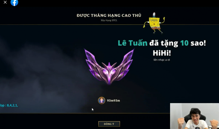 PewPew từng đạt mức rank Cao Thủ