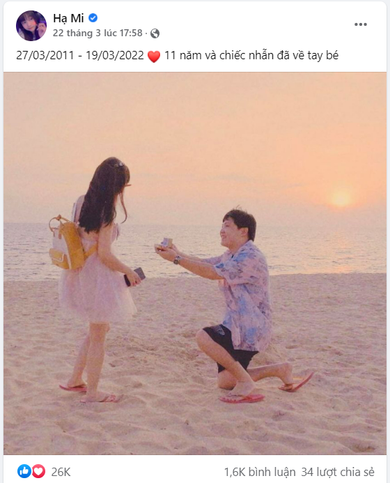 Bạn trai cầu hôn Hạ Vi trên bãi biển đầy thơ mộng