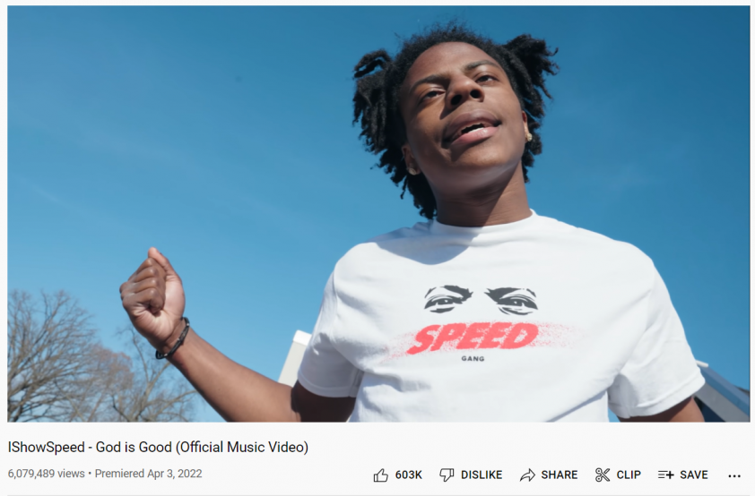 IShowSpeed là một rapper với các MV hàng triệu view