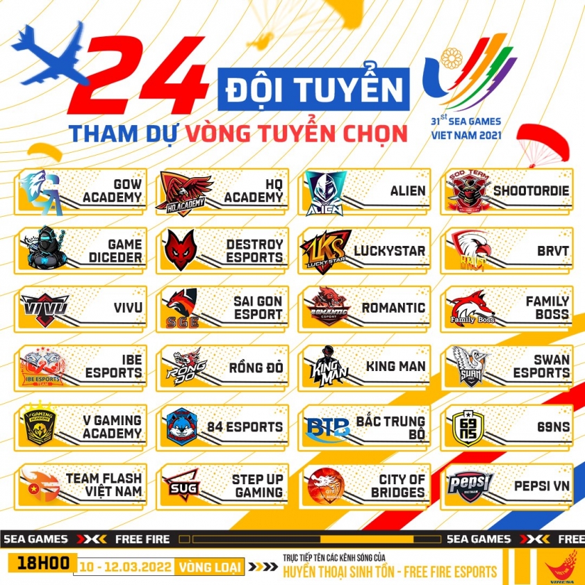 Vòng tuyển chọn Free Fire SEA Games 31 không có quá nhiều những cái tên nổi bật