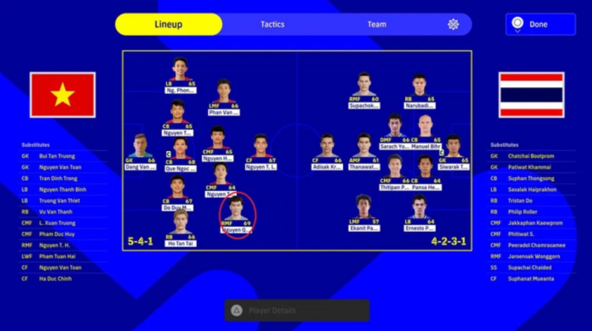 Quang Hải chỉ được xuất hiện với icon mặc định của game