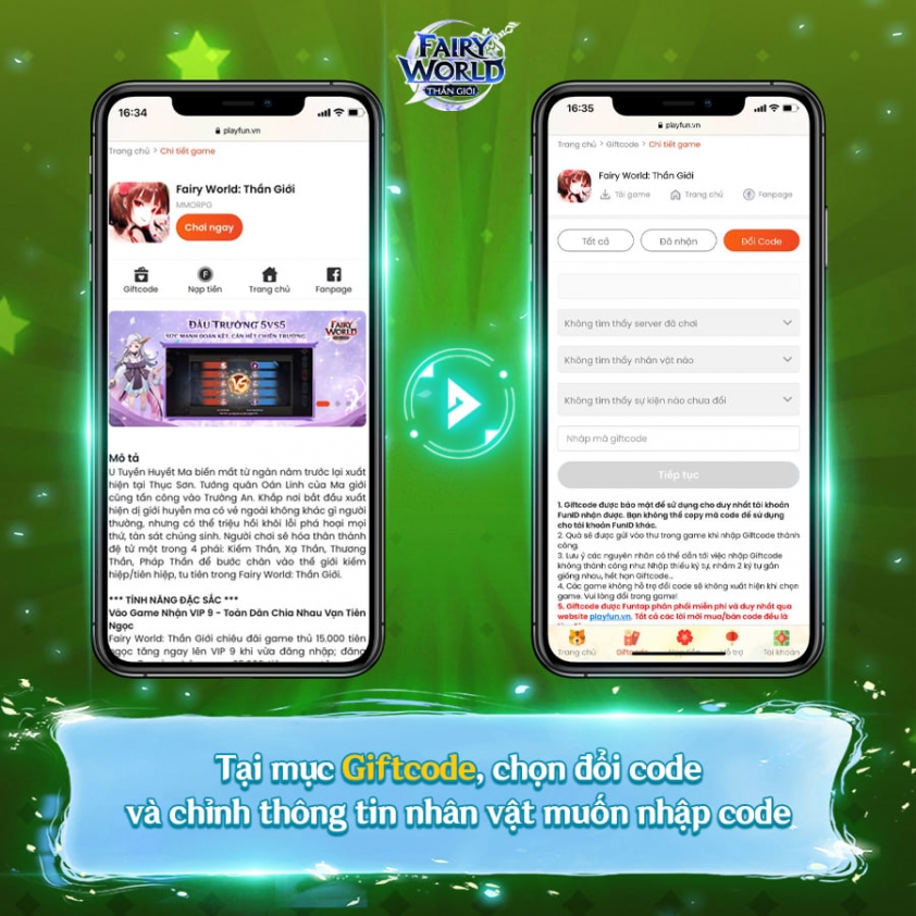 Code Code Fairy World: Thần Giới Funtap mới nhất và cách nhập 131507