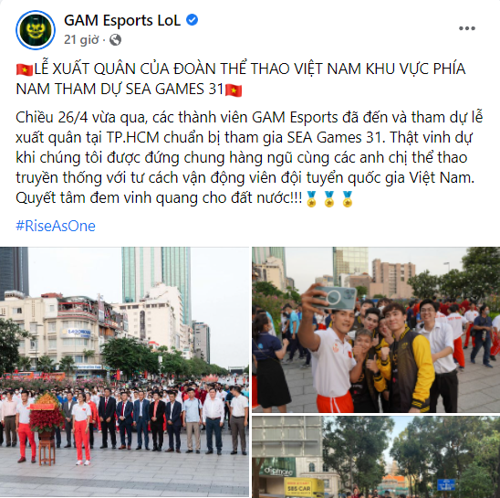 GAM Esports tự hào khi được trở thành VĐV của đoàn thể thao quốc gia