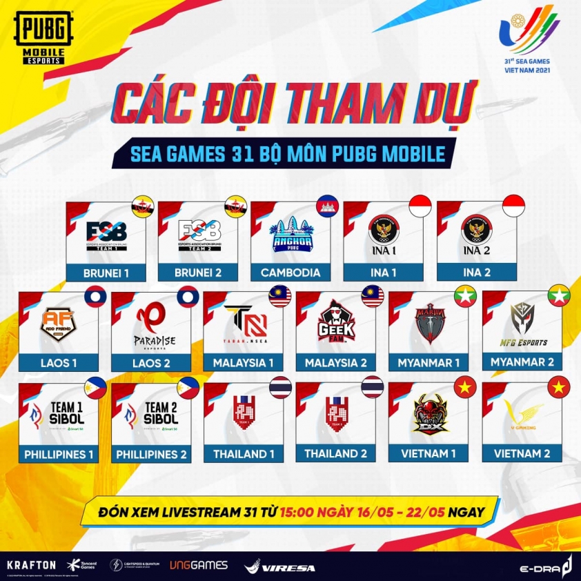 Lịch thi đấu PUBG Mobile SEA Games 31 mới nhất 135972