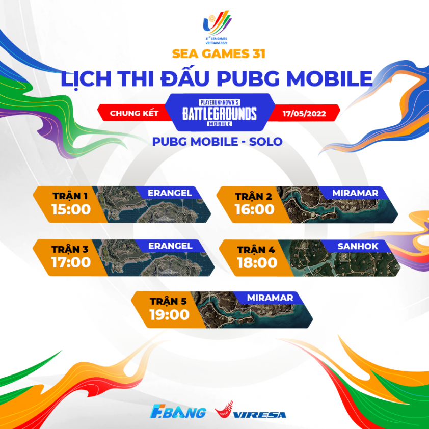 Lịch thi đấu PUBG Mobile tại SEA Games 31 ngày 17/5
