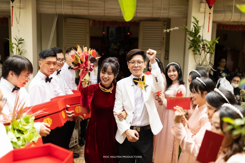 Bomman và Minh Nghi rạng rỡ trong ngày lễ vu quy 156700