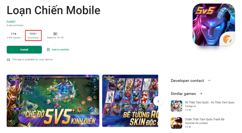 Loạn Chiến Mobile cán mốc 100 ngàn lượt tải chỉ sau ít ngày ra mắt 162491