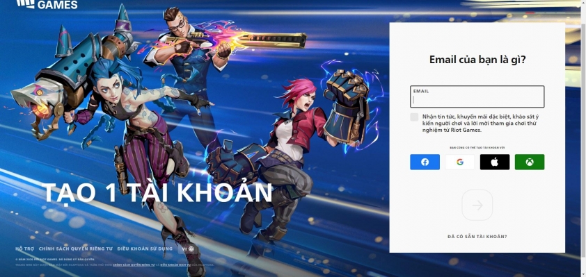 Cách tạo tài khoản Riot Games để chơi LMHT, Tốc Chiến, Valorant, HTR 233709