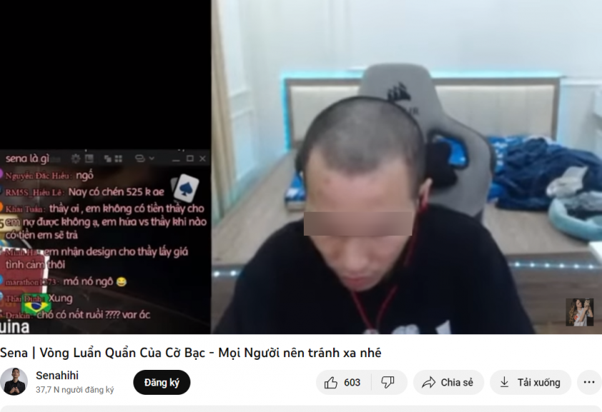 Nam streamer tổ chức đánh bạc online 283058