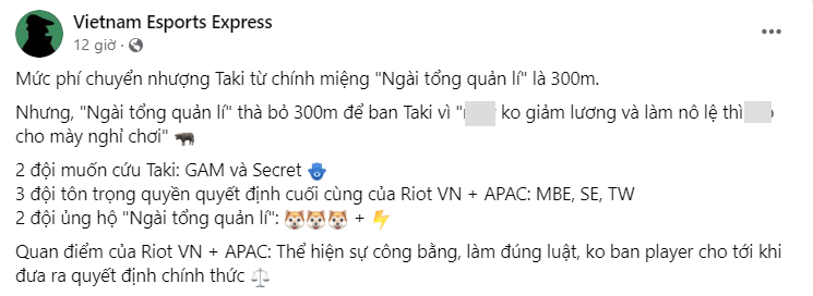 LMHT: Quản lý CES nói gì về việc ủng hộ SGB phong sát Taki? 285117