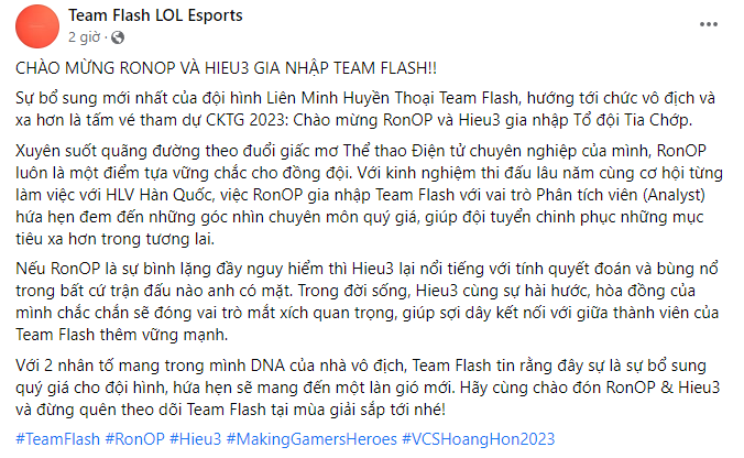 Chuyển nhượng VCS: Team Flash có 'phân tích viên Hàn' 289901